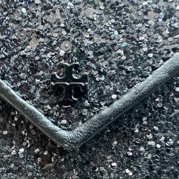 Tory Burch Envelope Pouch (Black Glitter) - Picture 8 of 9